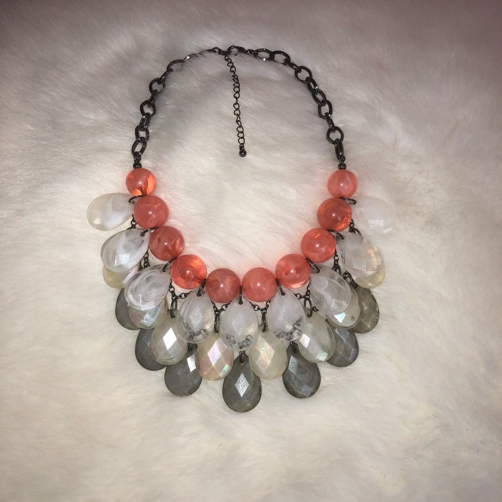Statement beaded chandelier necklace